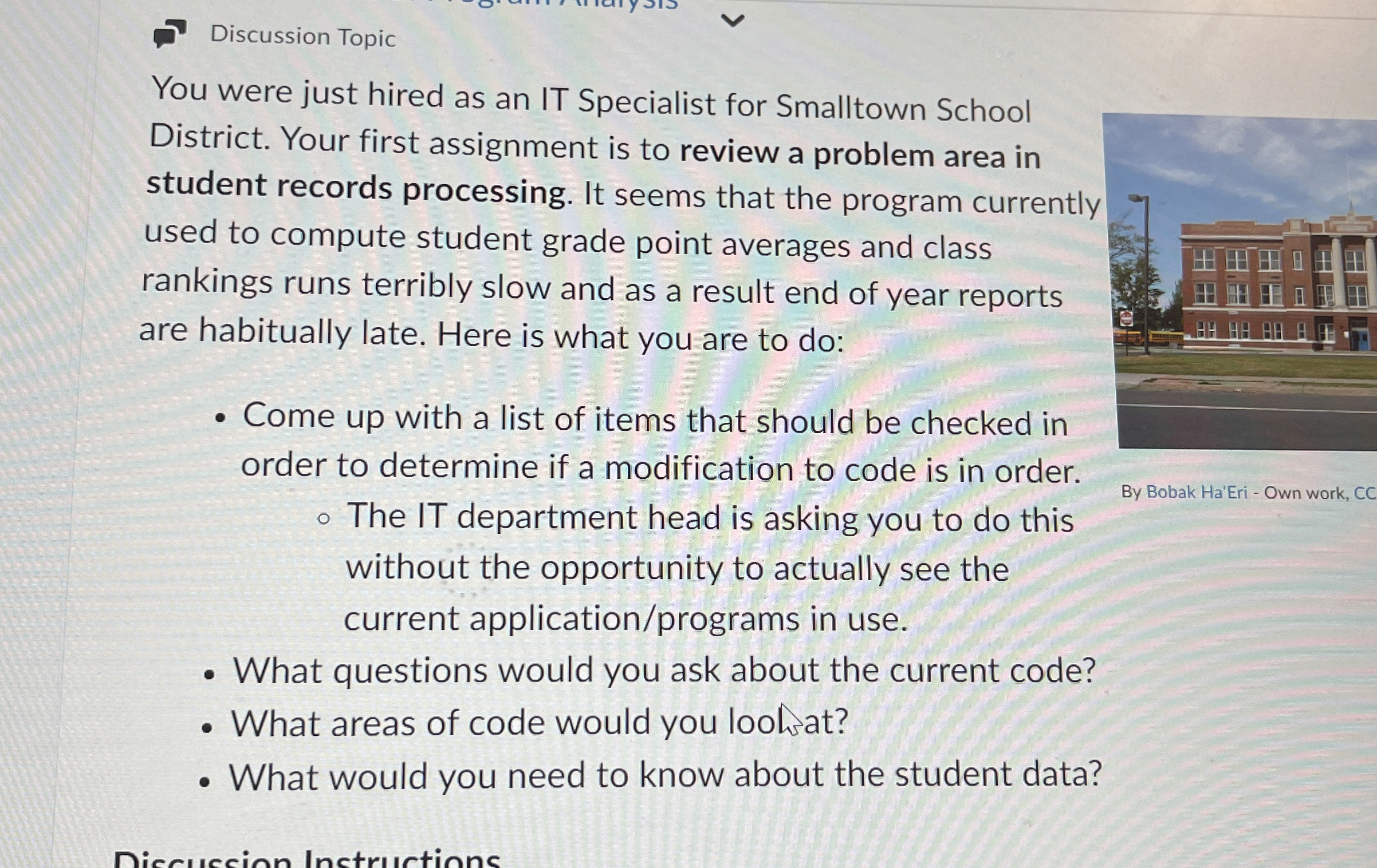 Discussion Topic You were just hired as an IT