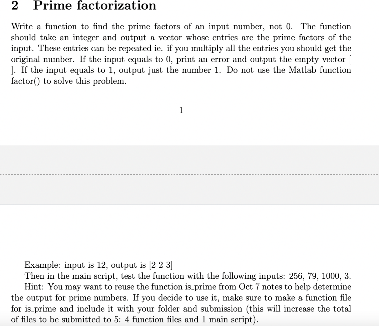 Instructions: For this project, each function to
