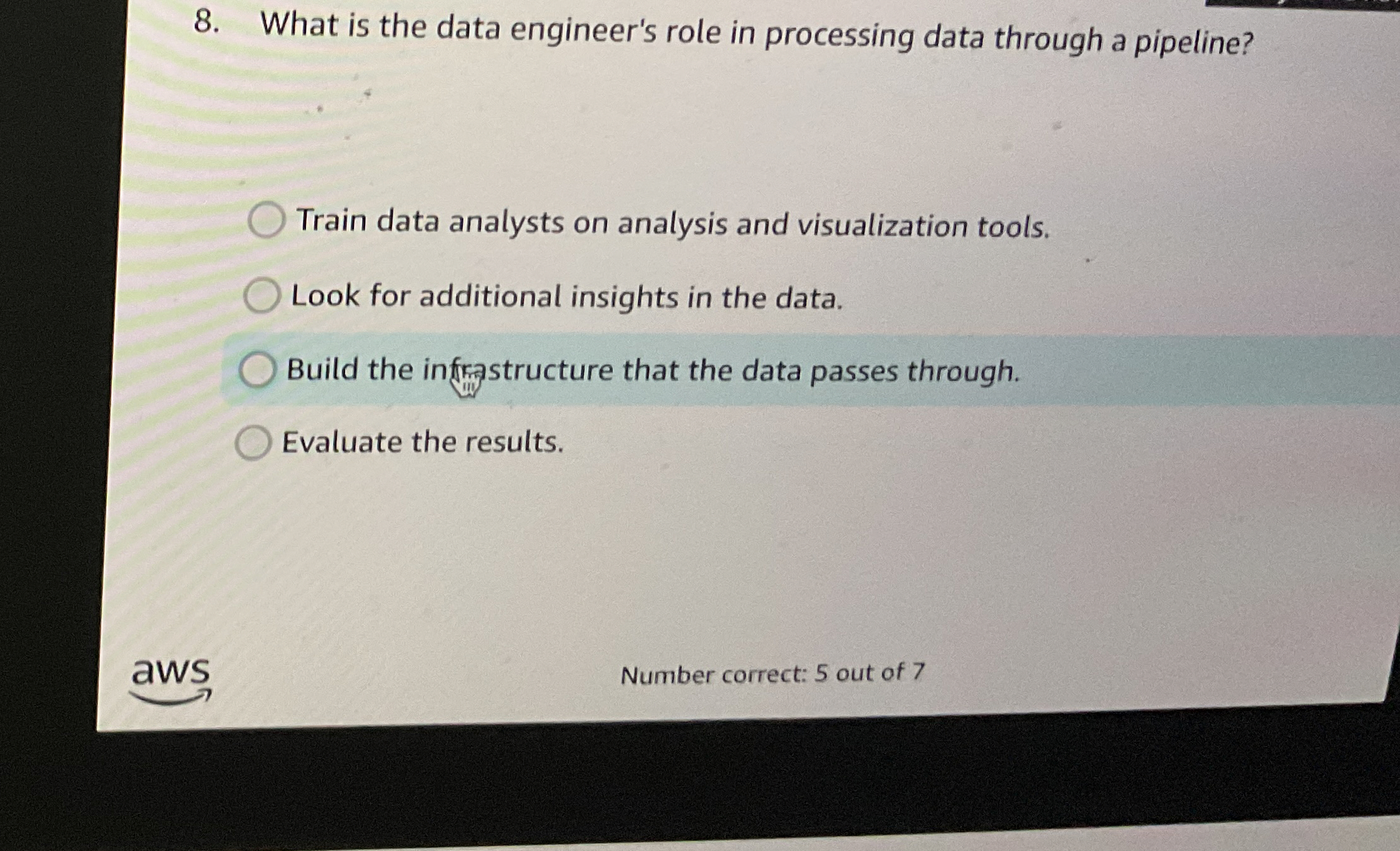 What is the data engineer's role in processing