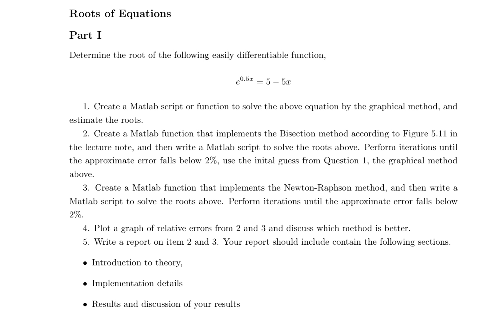 Part I Determine the root of the following easily
