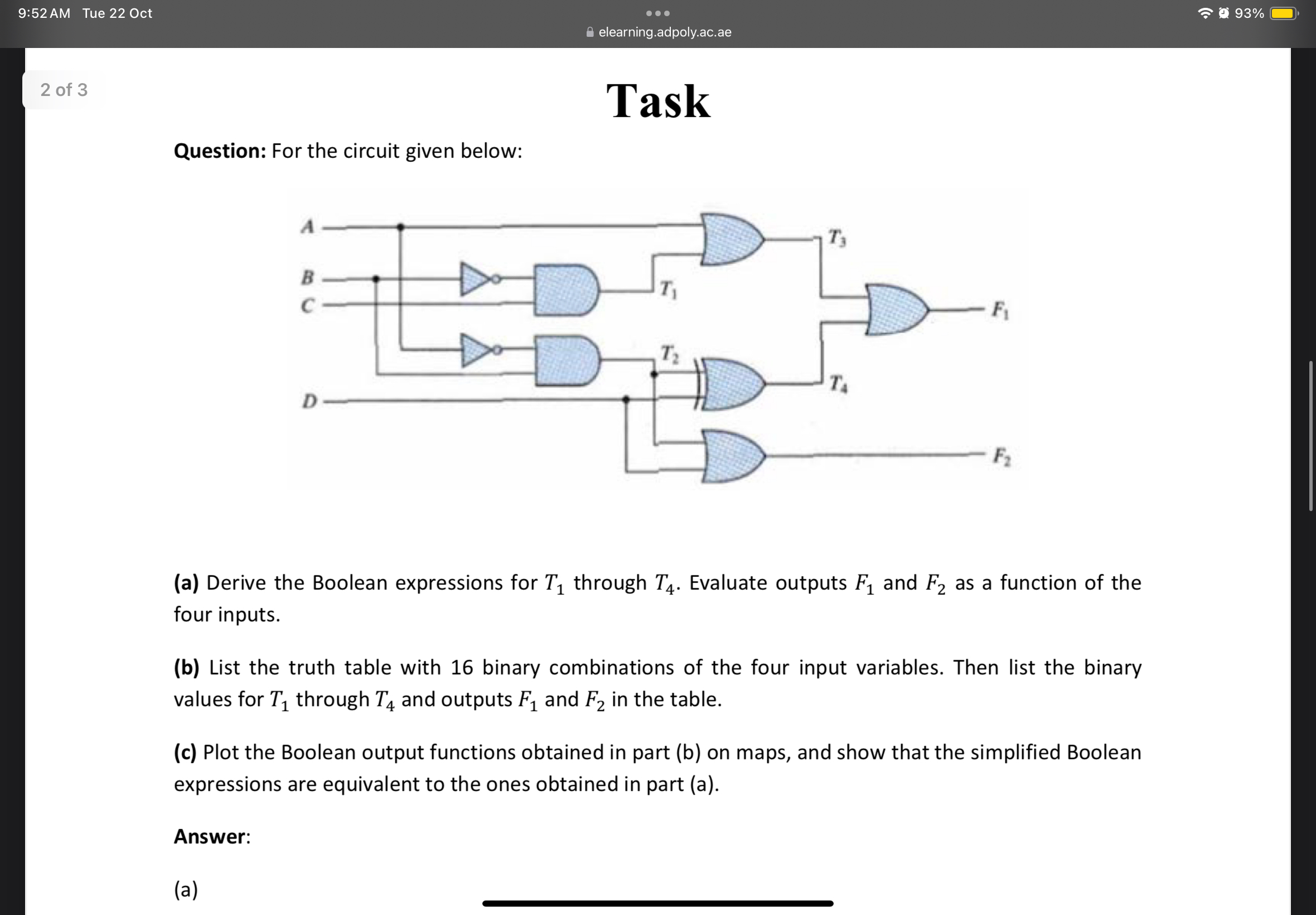9 : 5 2 AM Tue 2 2 Oct @ elearning.adpoly.ac . ae