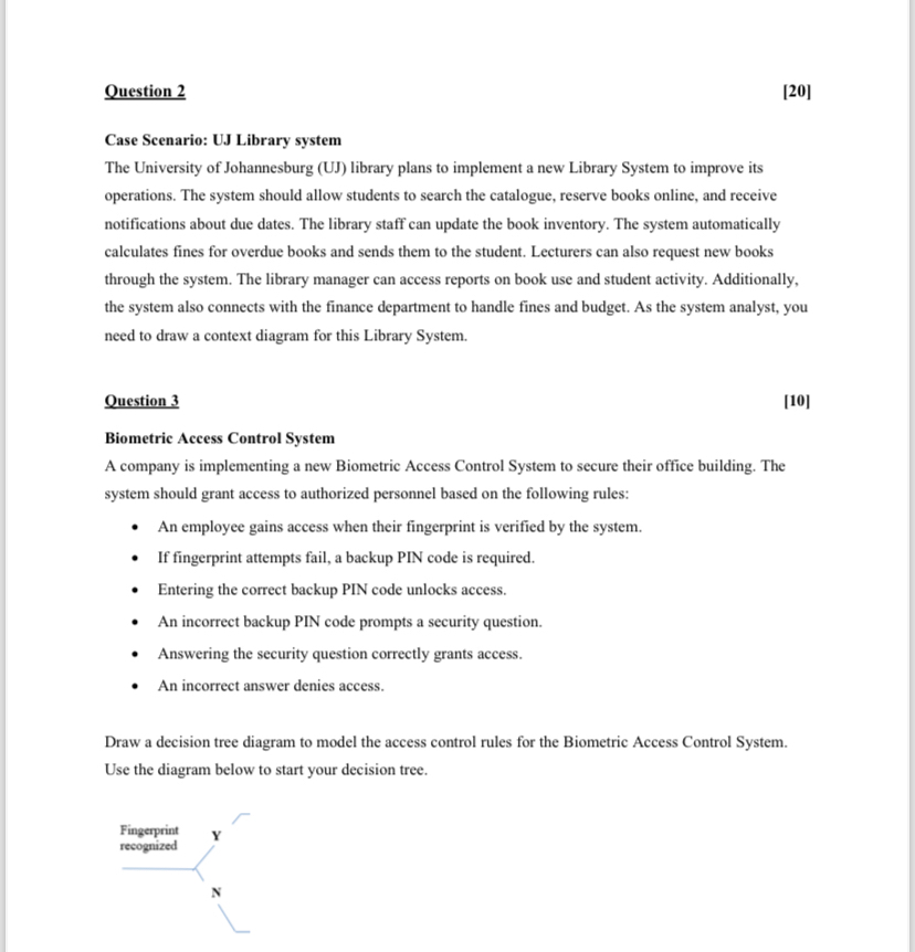 Question 2 Case Scenario: UJ Library system The
