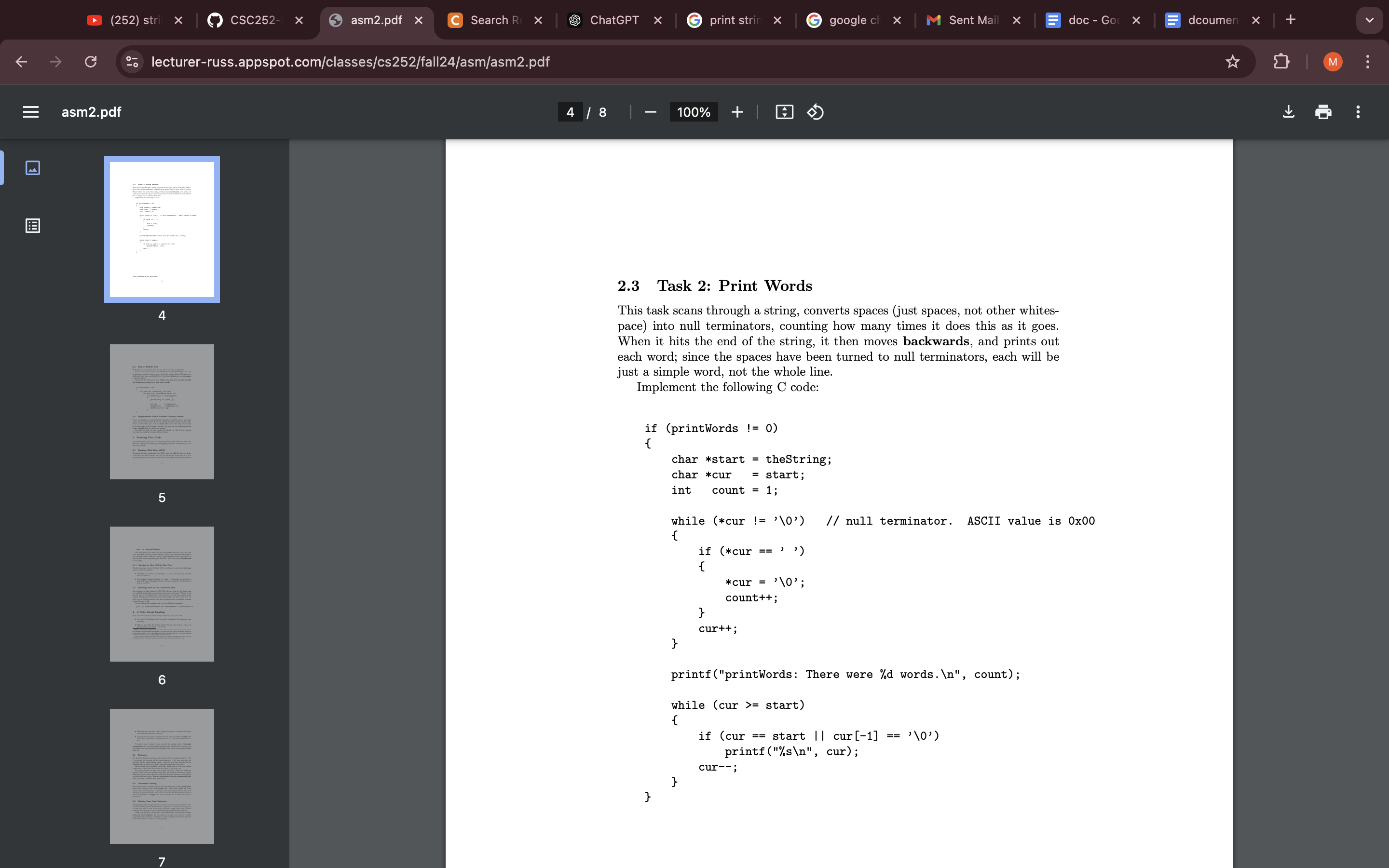 2 . 3 Task 2 : Print Words This task scans