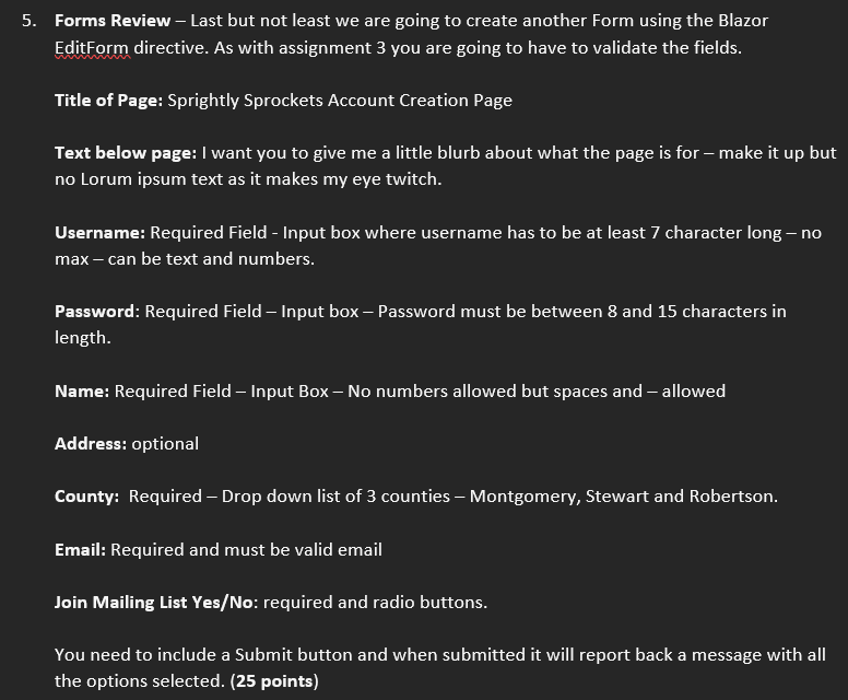 5 . Forms Review - Last but not least we are