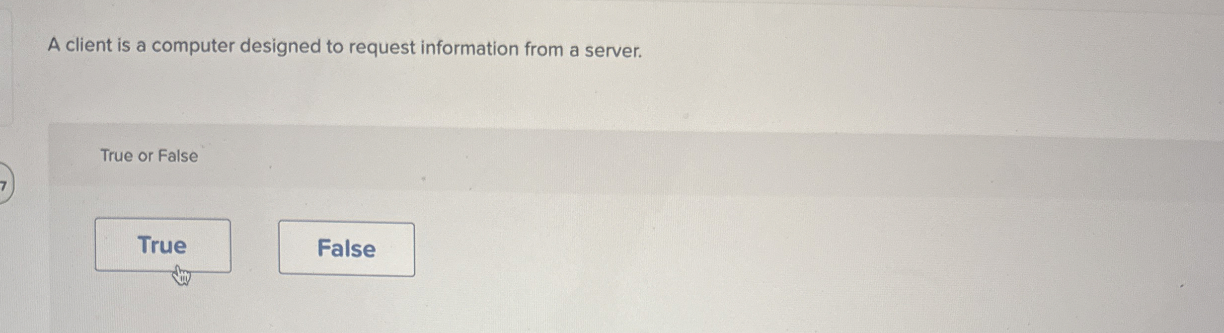 A client is a computer designed to request