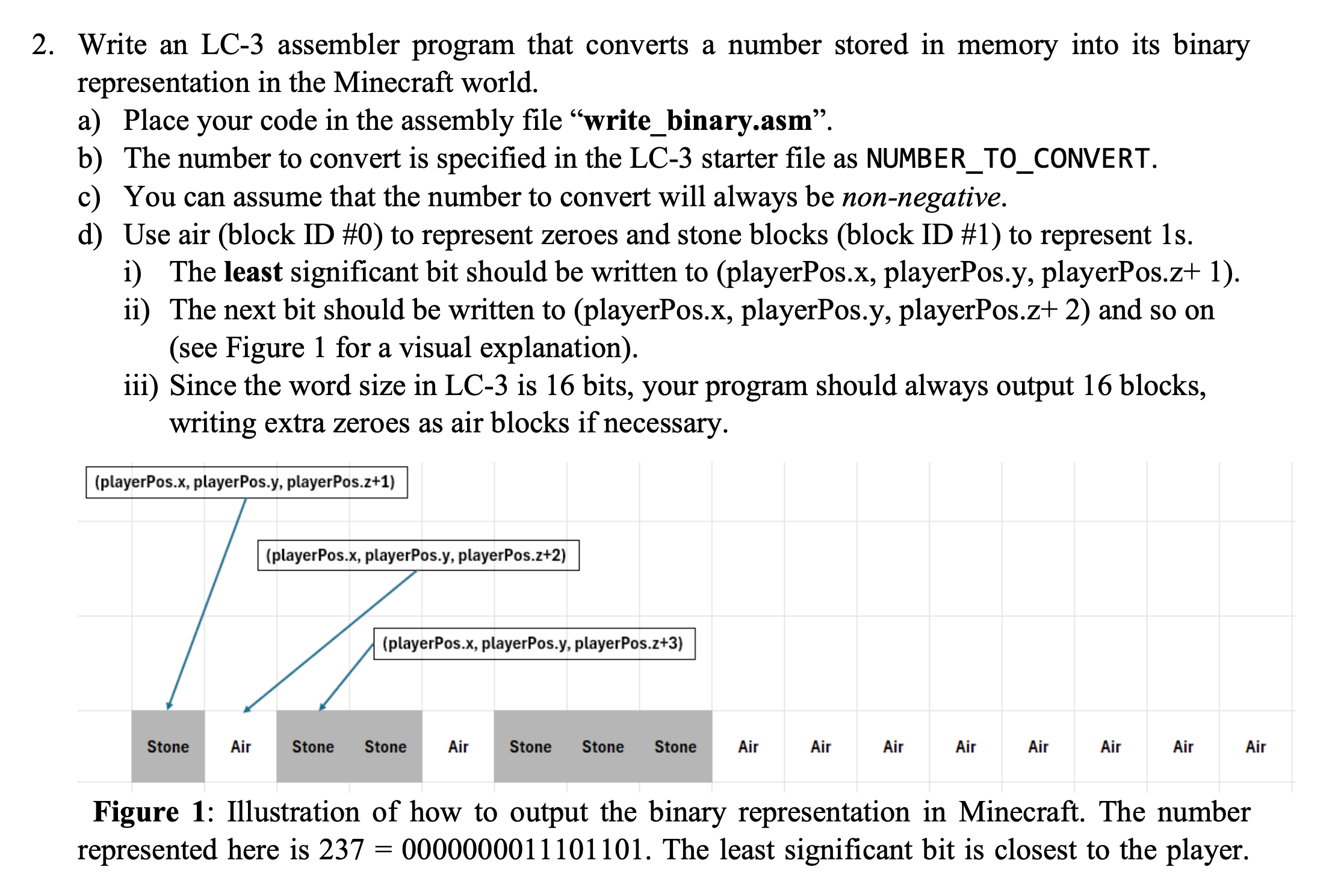 Write an LC - 3 assembler program that converts a