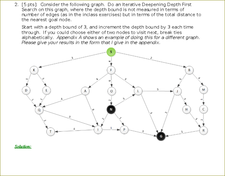 2 . [ 5 pts ] : Consider the following graph. Do