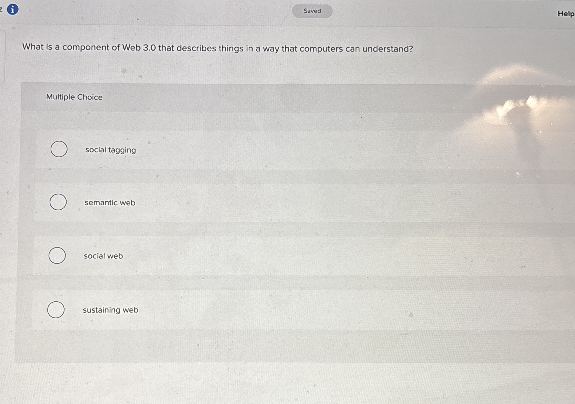 2 i Help What is a component of Web 3 . 0 that