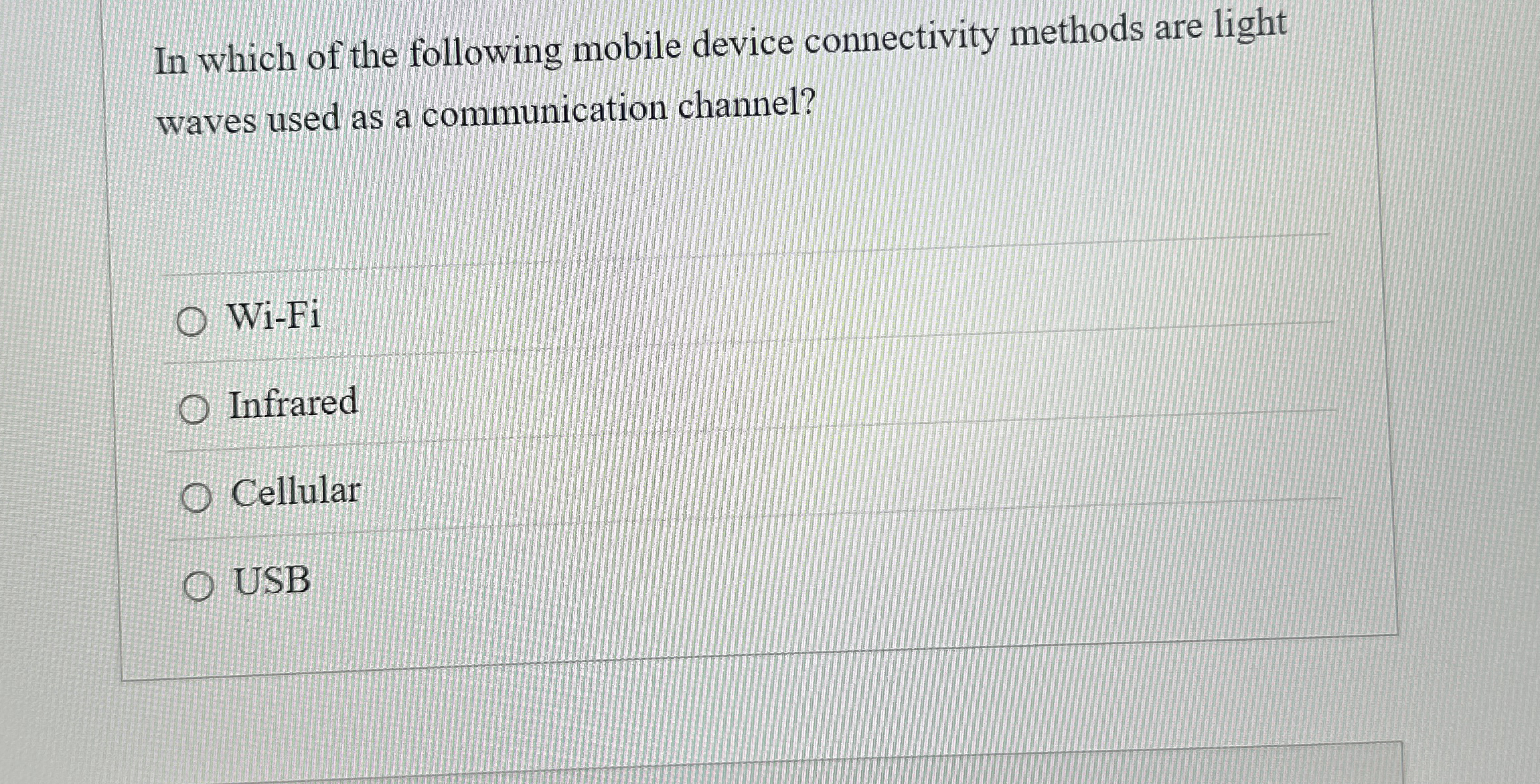 In which of the following mobile device