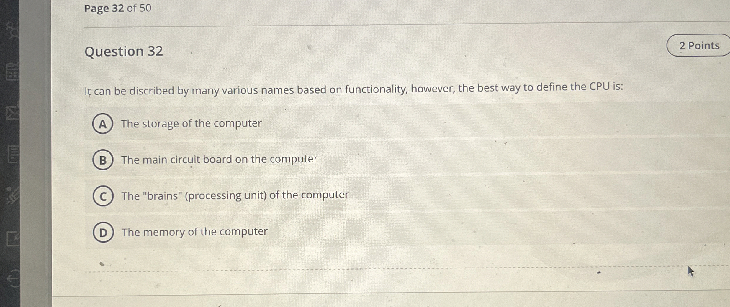 Question 3 2 It can be discribed by many various