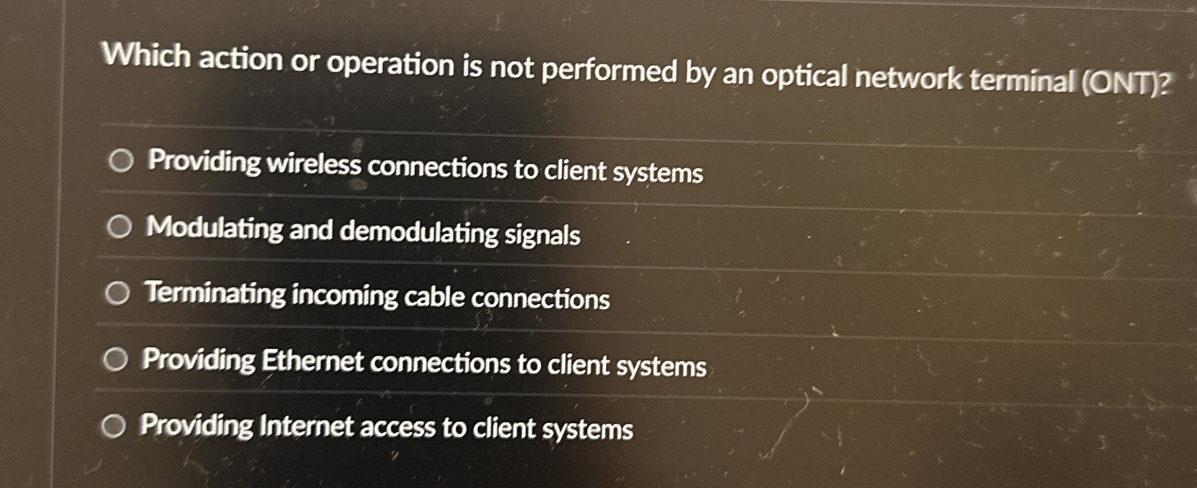 Which action or operation is not performed by an