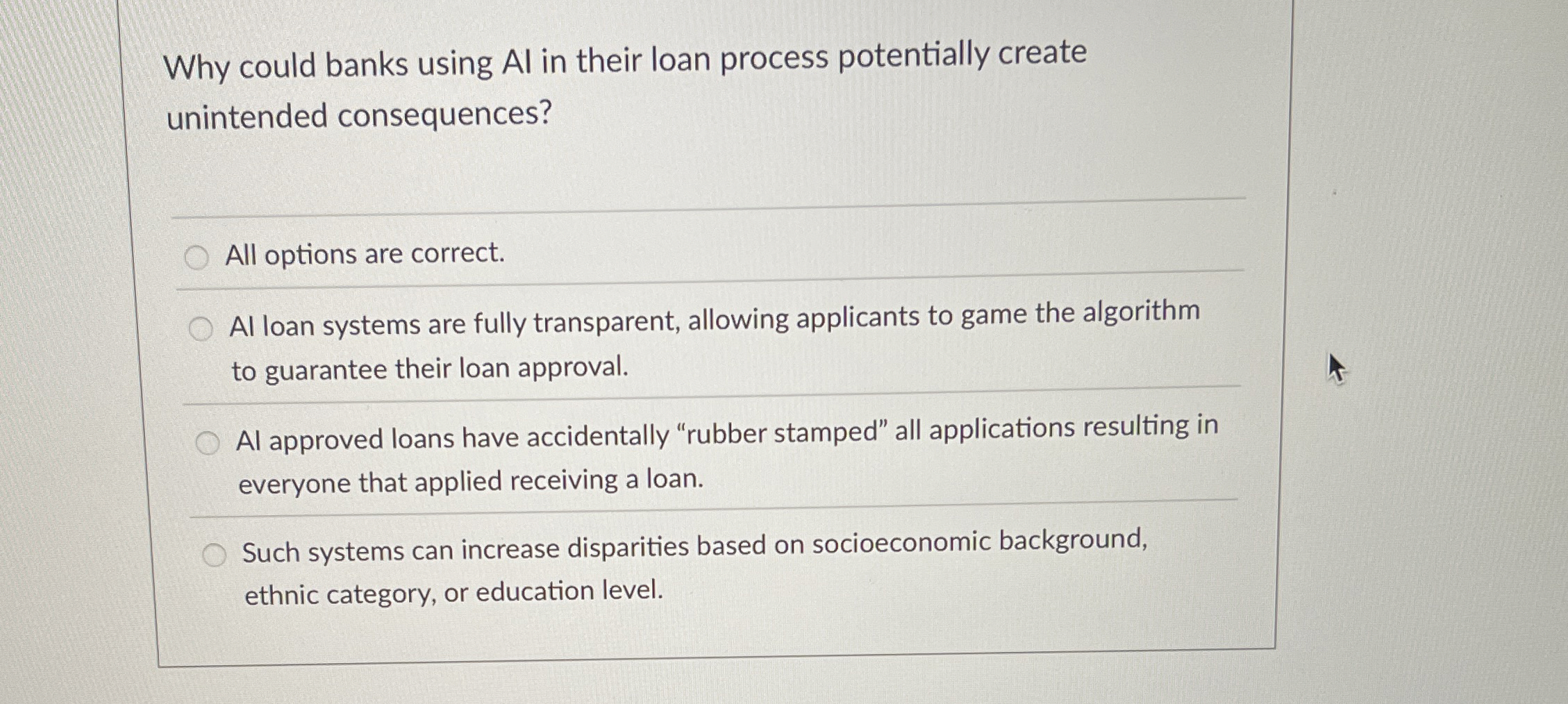Why could banks using AI in their loan process