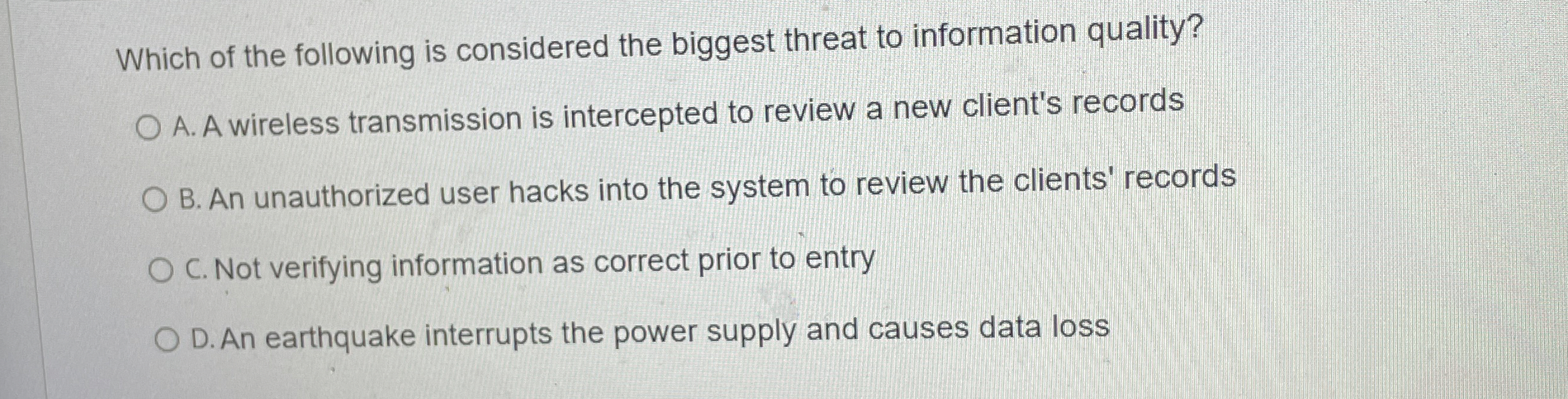 Which of the following is considered the biggest