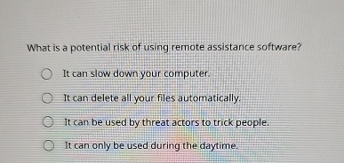 What is a potential risk of using remote