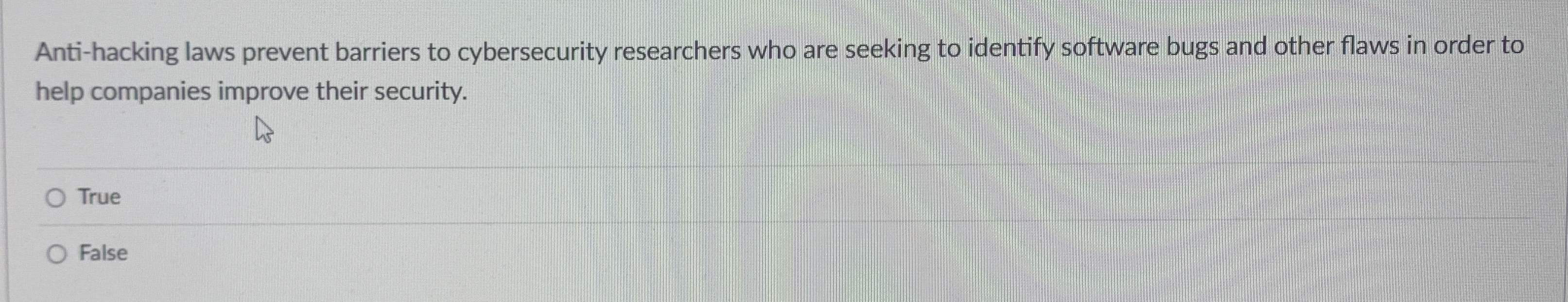 Anti - hacking laws prevent barriers to