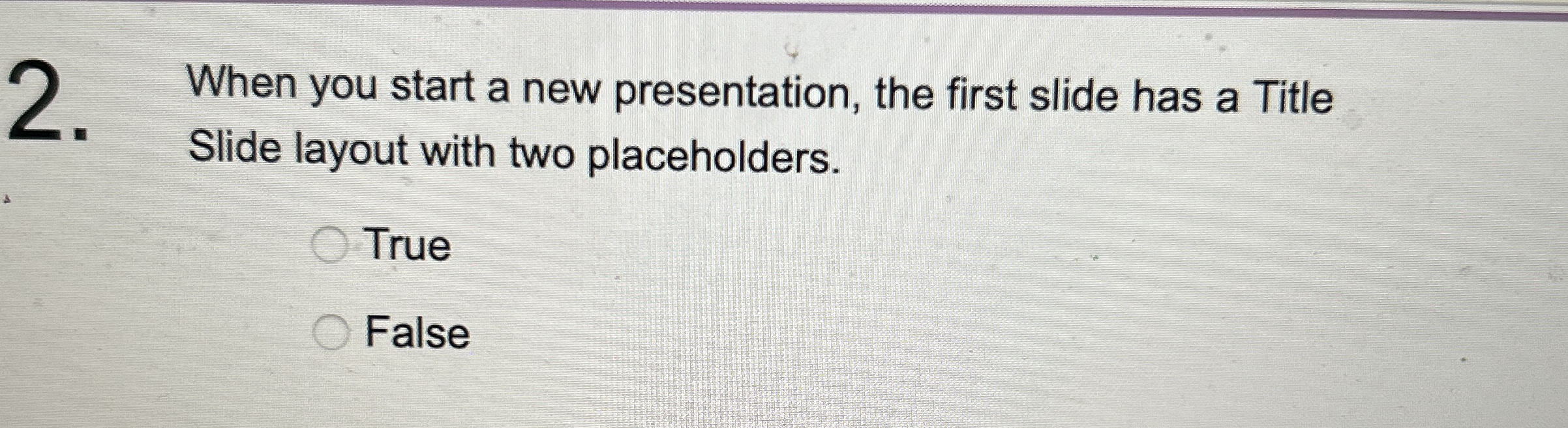 When you start a new presentation, the first