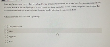 Juan, a cyberwecuraty expert, has been hired by