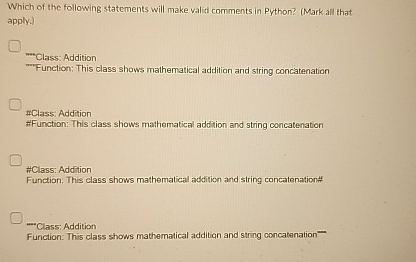 Which of the following statements will make valid