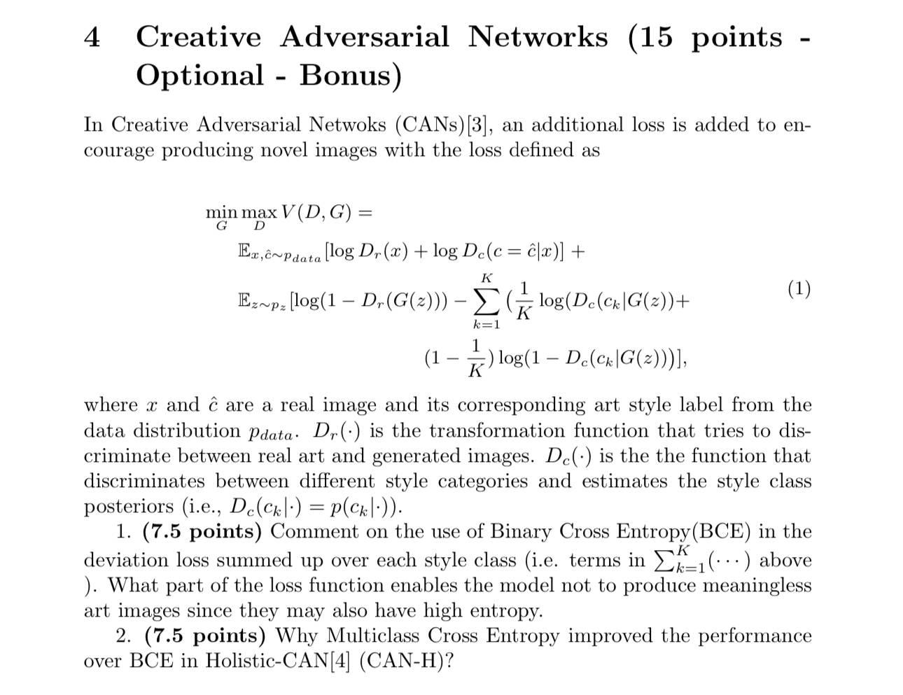 Optional - Bonus ) In Creative Adversarial