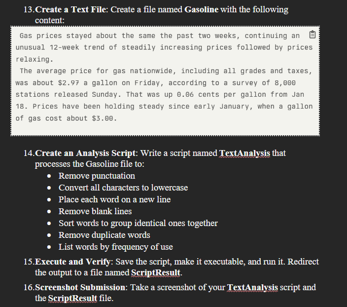 1 3 . Create a Text File: Create a file named