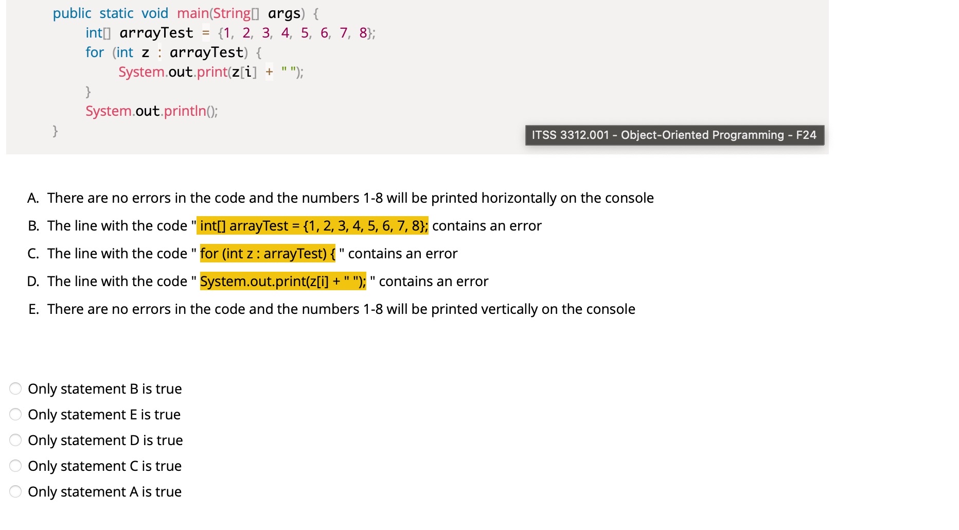 A . There are no errors in the code and the