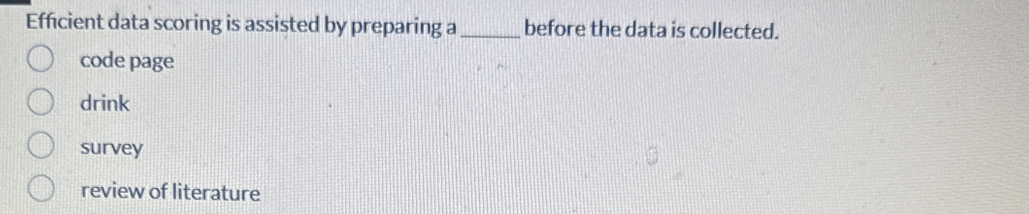 Efficient data scoring is assisted by preparing a