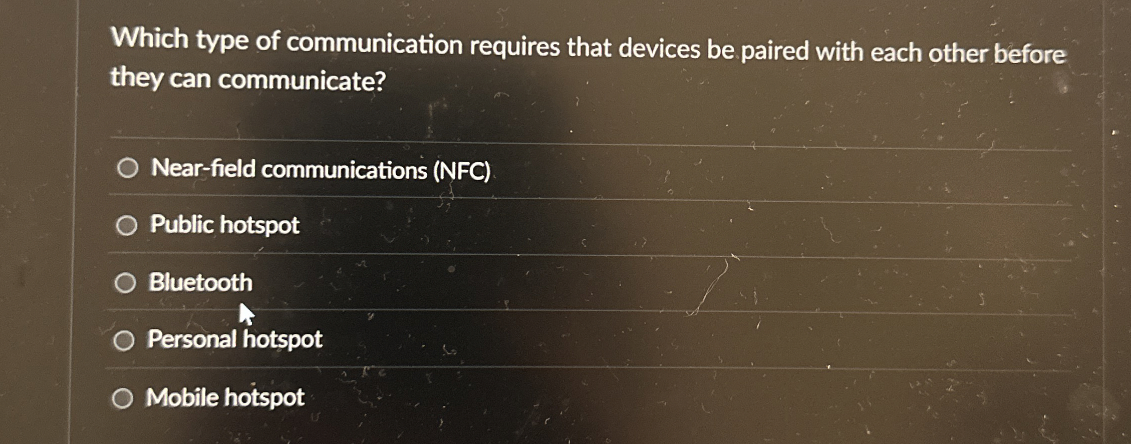 Which type of communication requires that devices