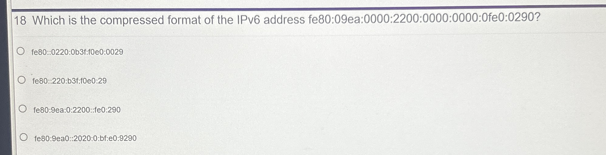 1 8 Which is the compressed format of the IPv 6