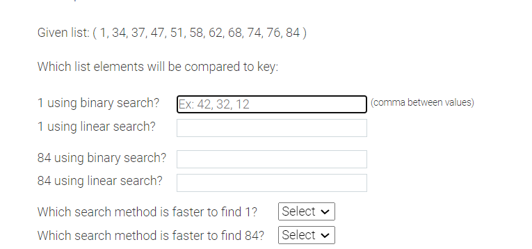 Given list: ( 1 , 3 4 , 3 7 , 4 7 , 5 1 , 5 8 , 6
