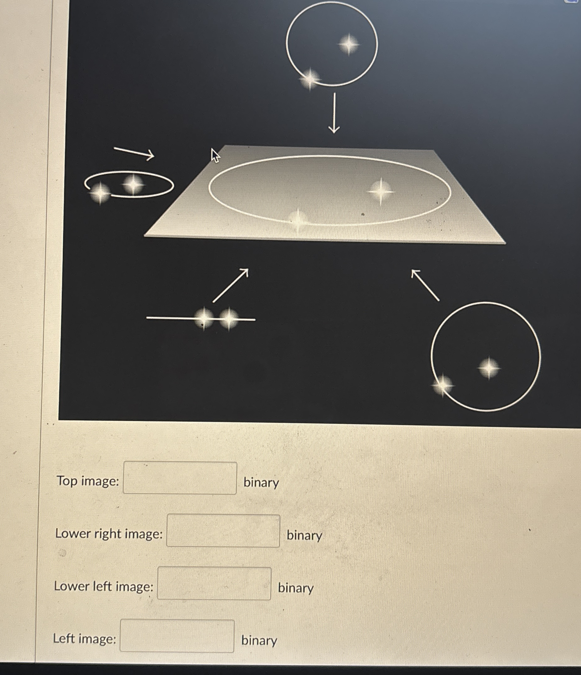 Top image: binary Lower right image: binary Lower