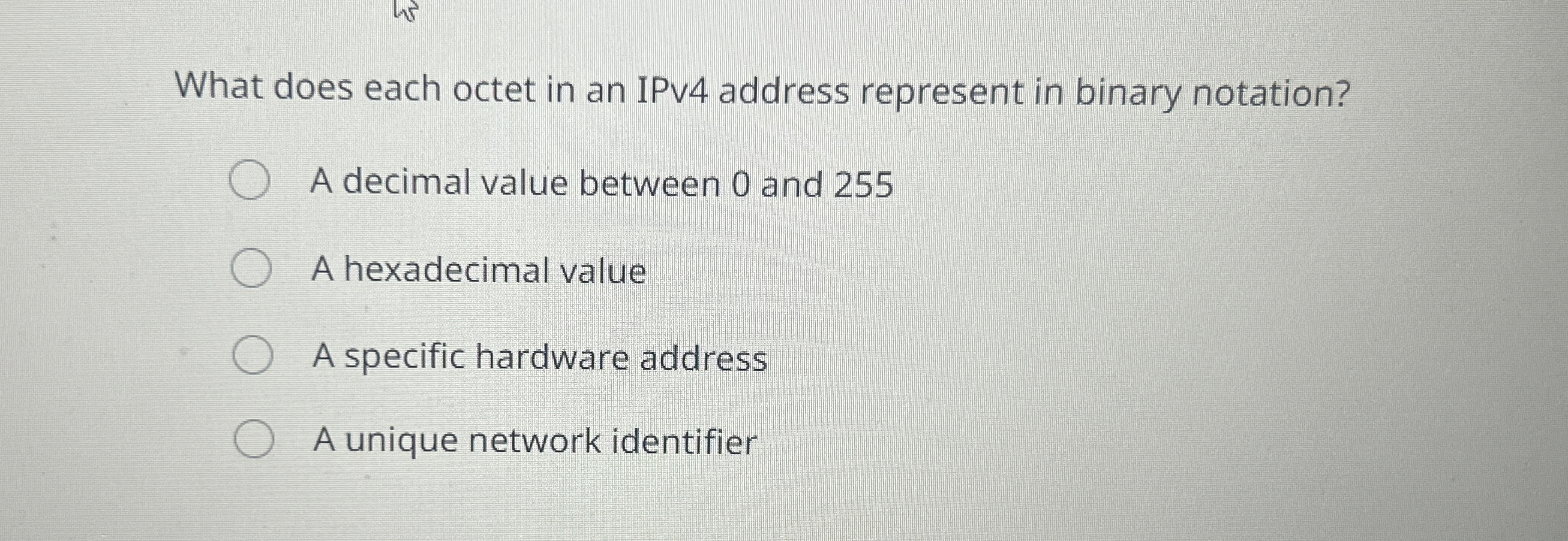 What does each octet in an IPv 4 address