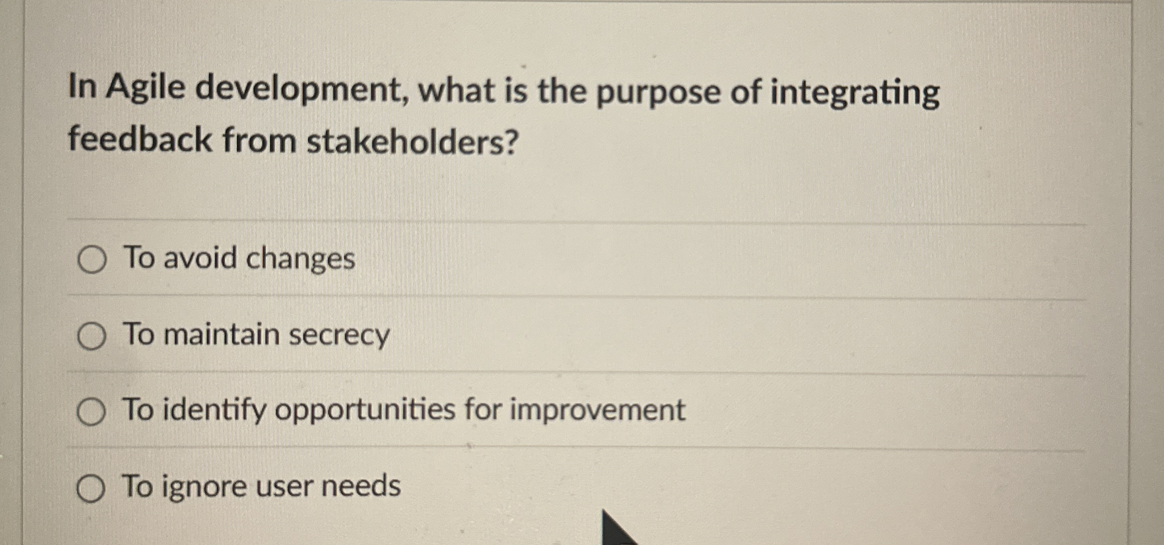 In Agile development, what is the purpose of