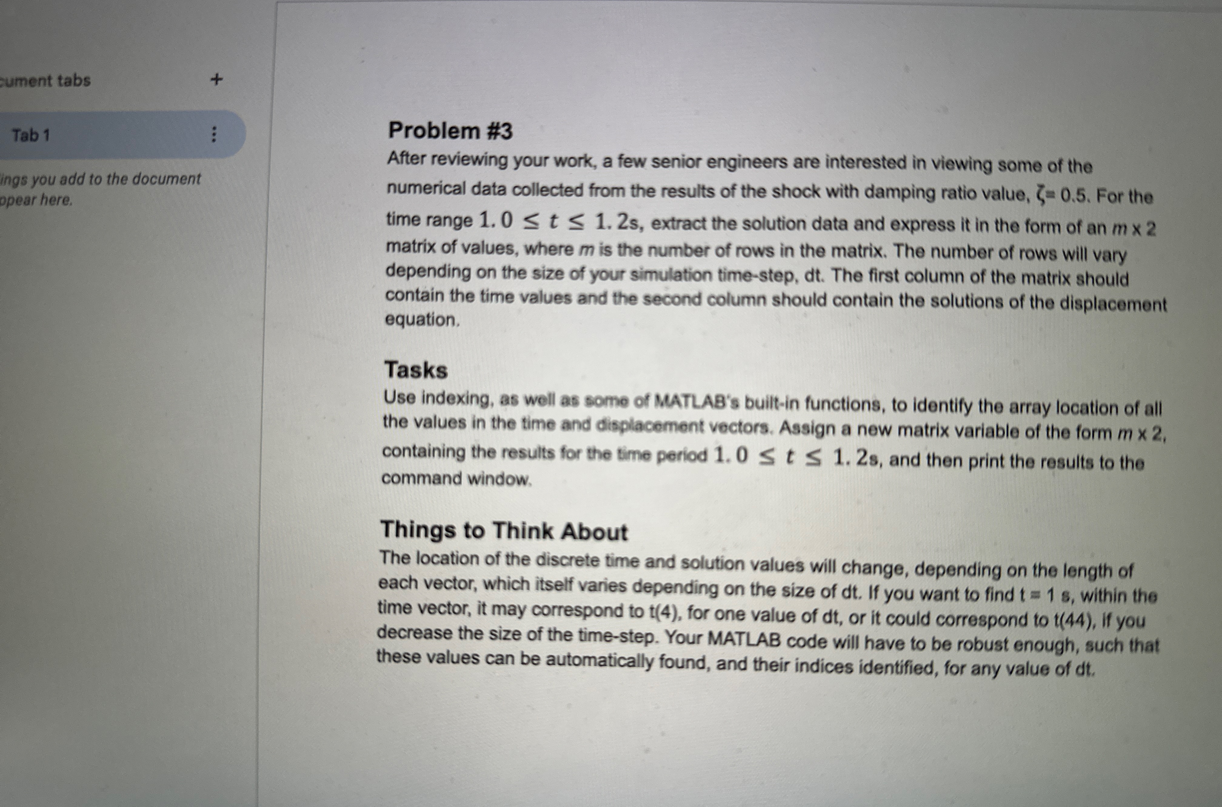 Problem # 3 After reviewing your work, a few