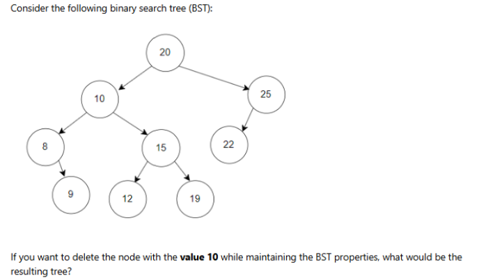 Consider the following binary search tree ( BST )