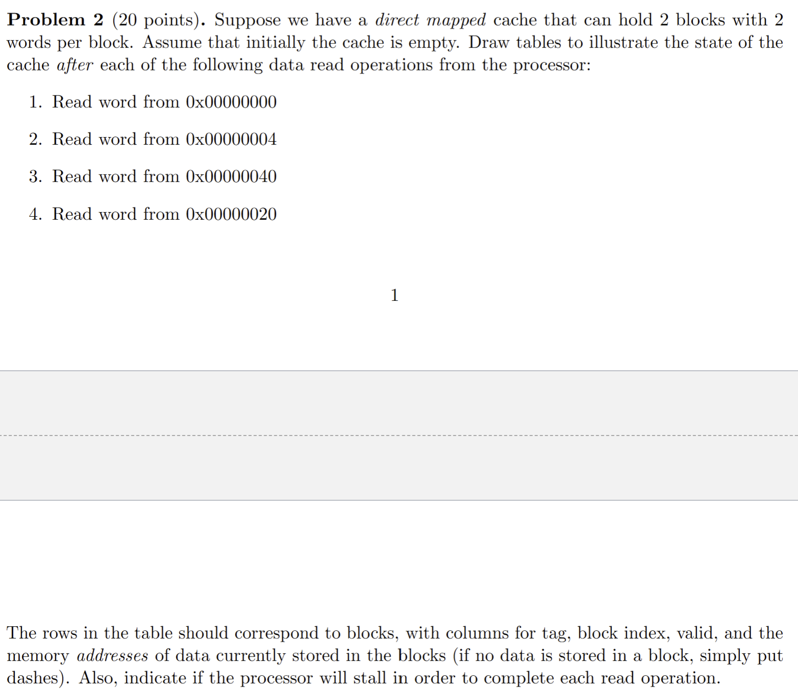 Problem 2 ( 2 0 points ) . Suppose we have a