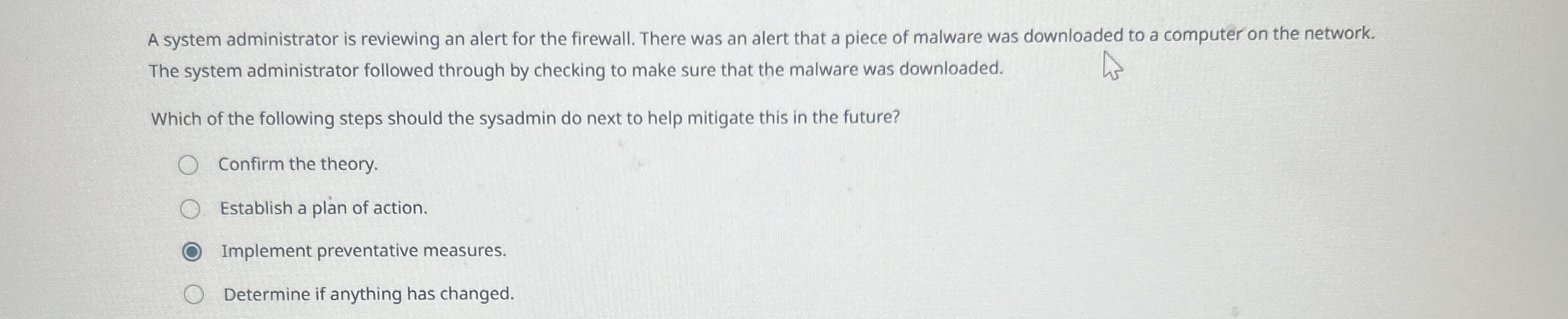 A system administrator is reviewing an alert for