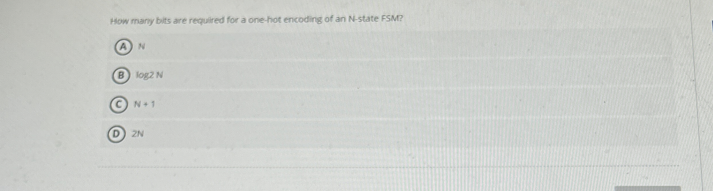 How many bits are required for a one - hot