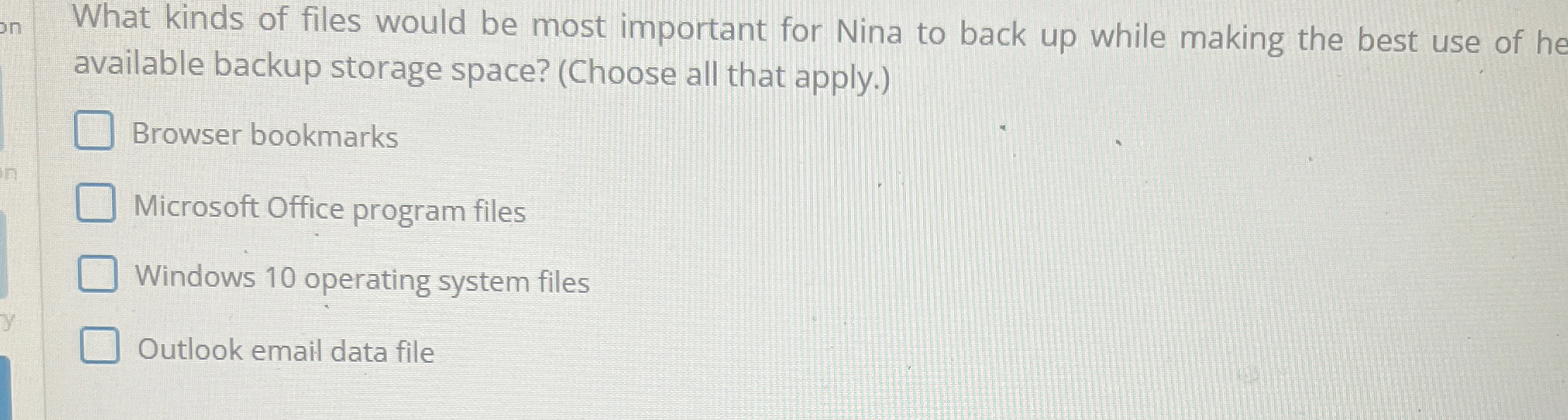 What kinds of files would be most important for