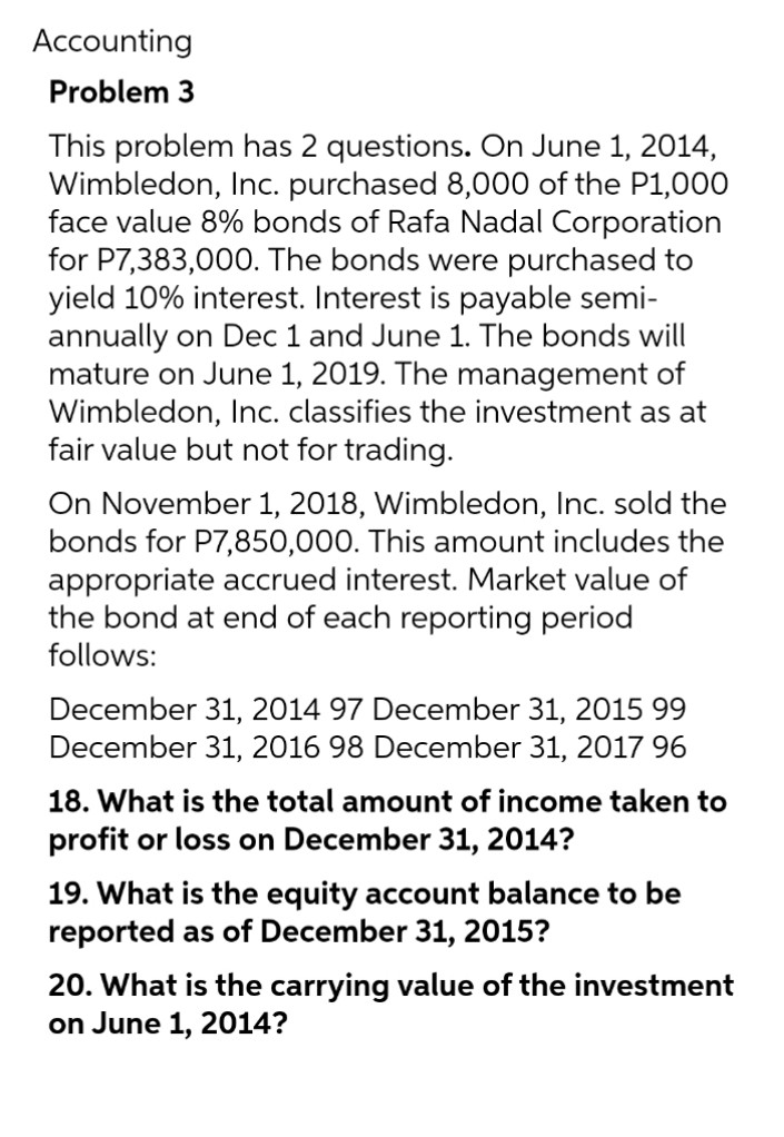 Accounting Problem 3 This problem has 2