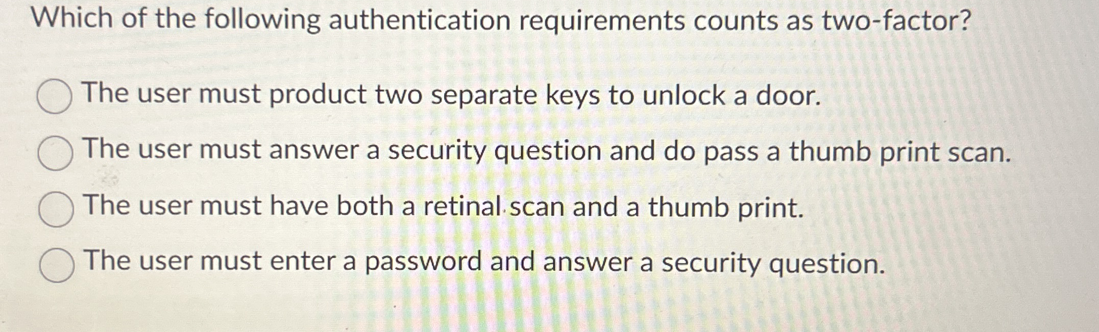 Which of the following authentication