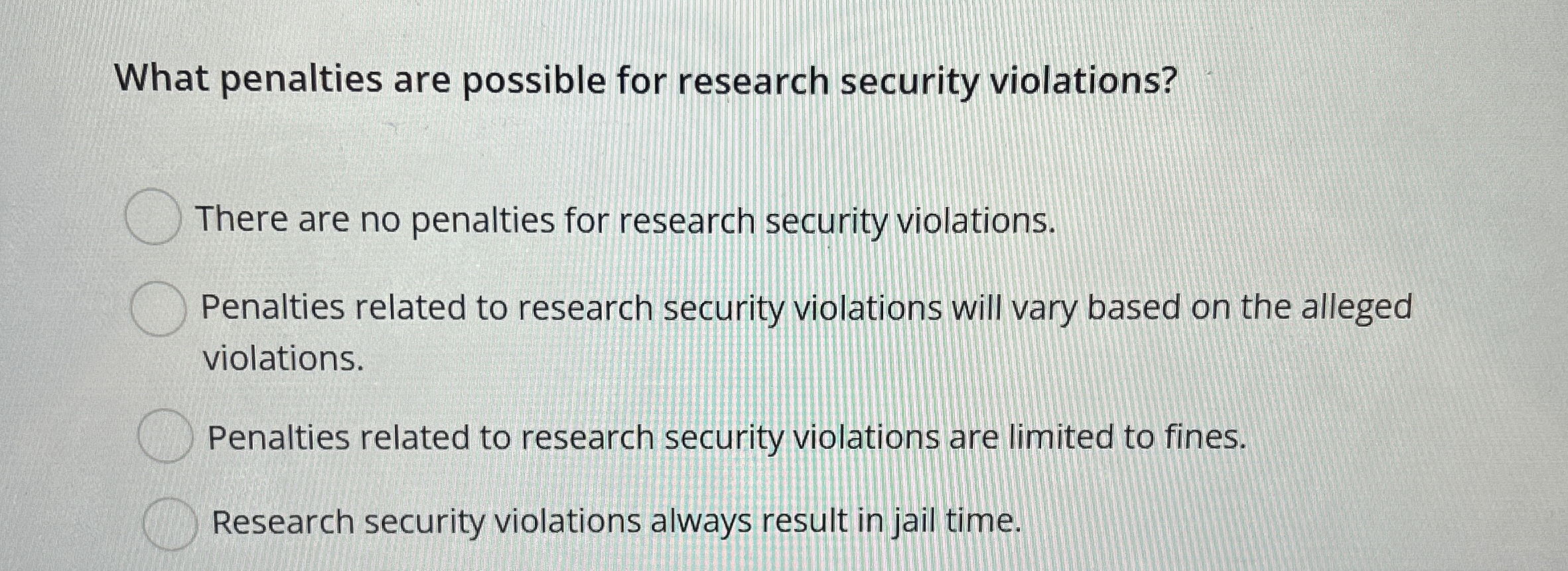 What penalties are possible for research security