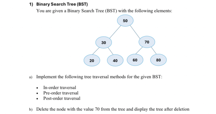 Binary Search Tree ( BST ) You are given a Binary
