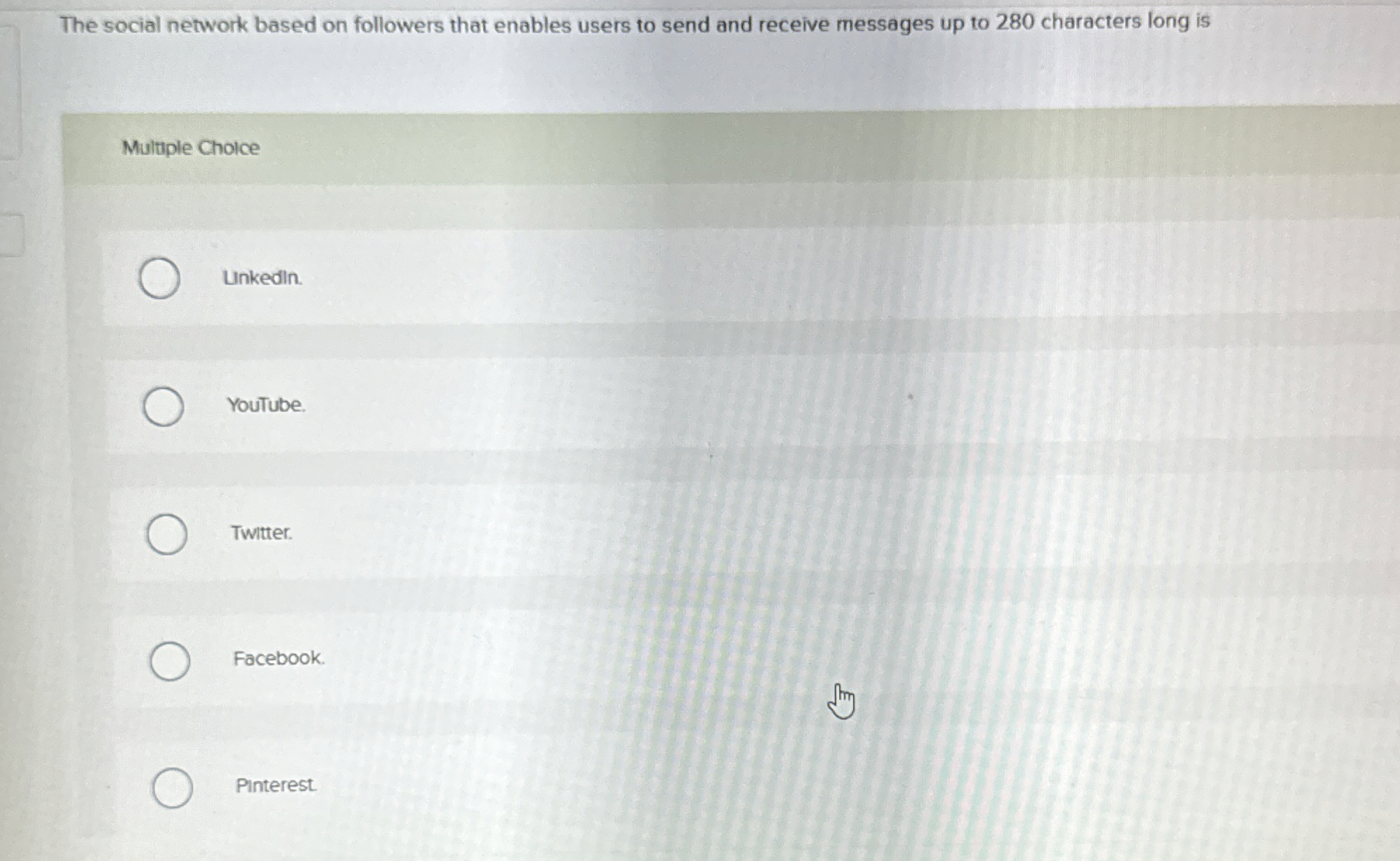 The social network based on followers that
