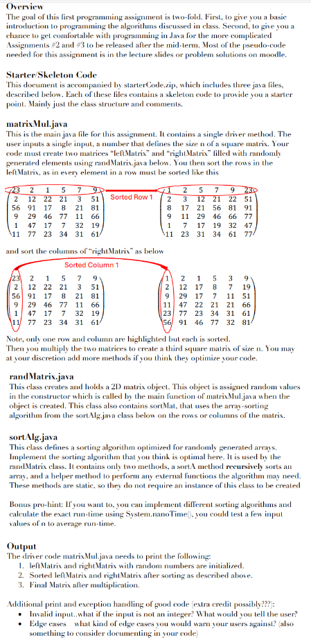 Overview The goal of this first programming