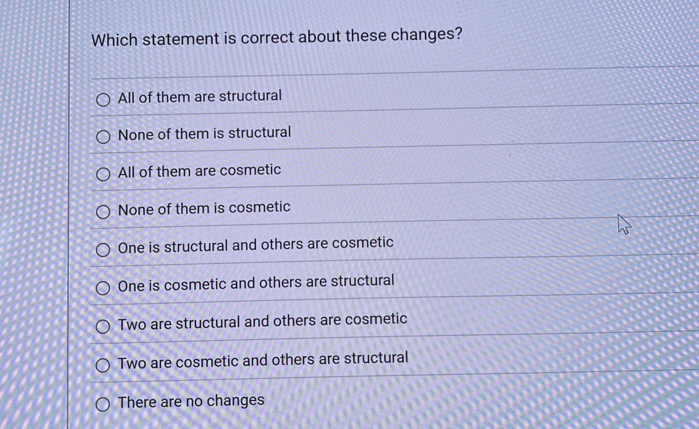 Which statement is correct about these changes?