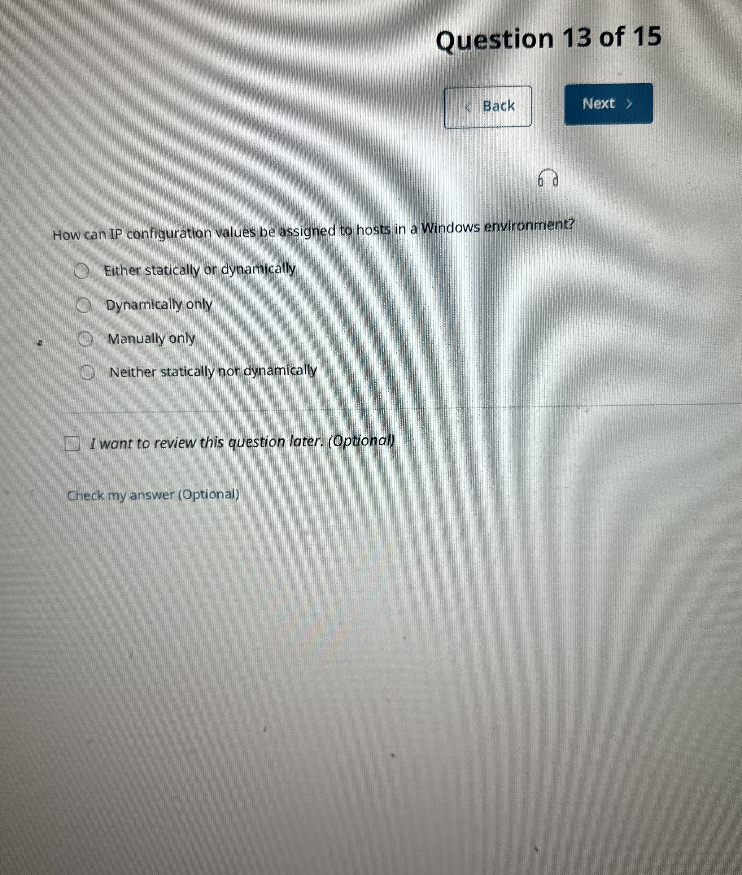 Question 1 3 of 1 5 Back 6 0 How can IP
