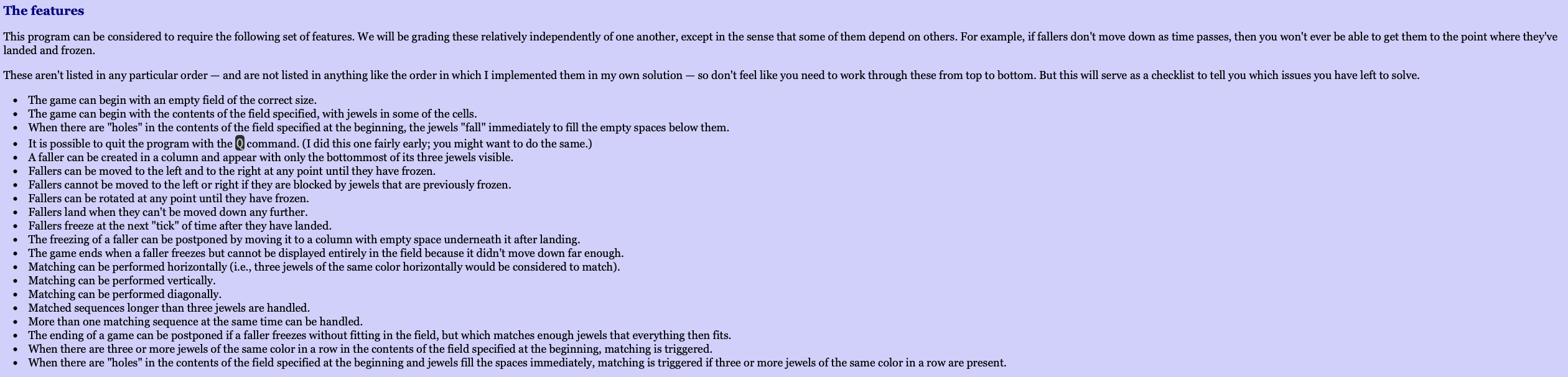 Write a program with the specified below: - Size