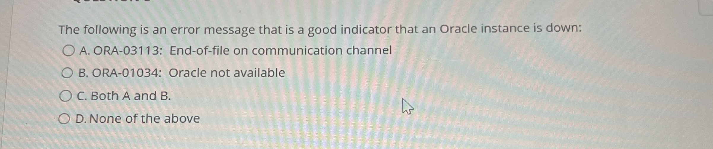 The following is an error message that is a good