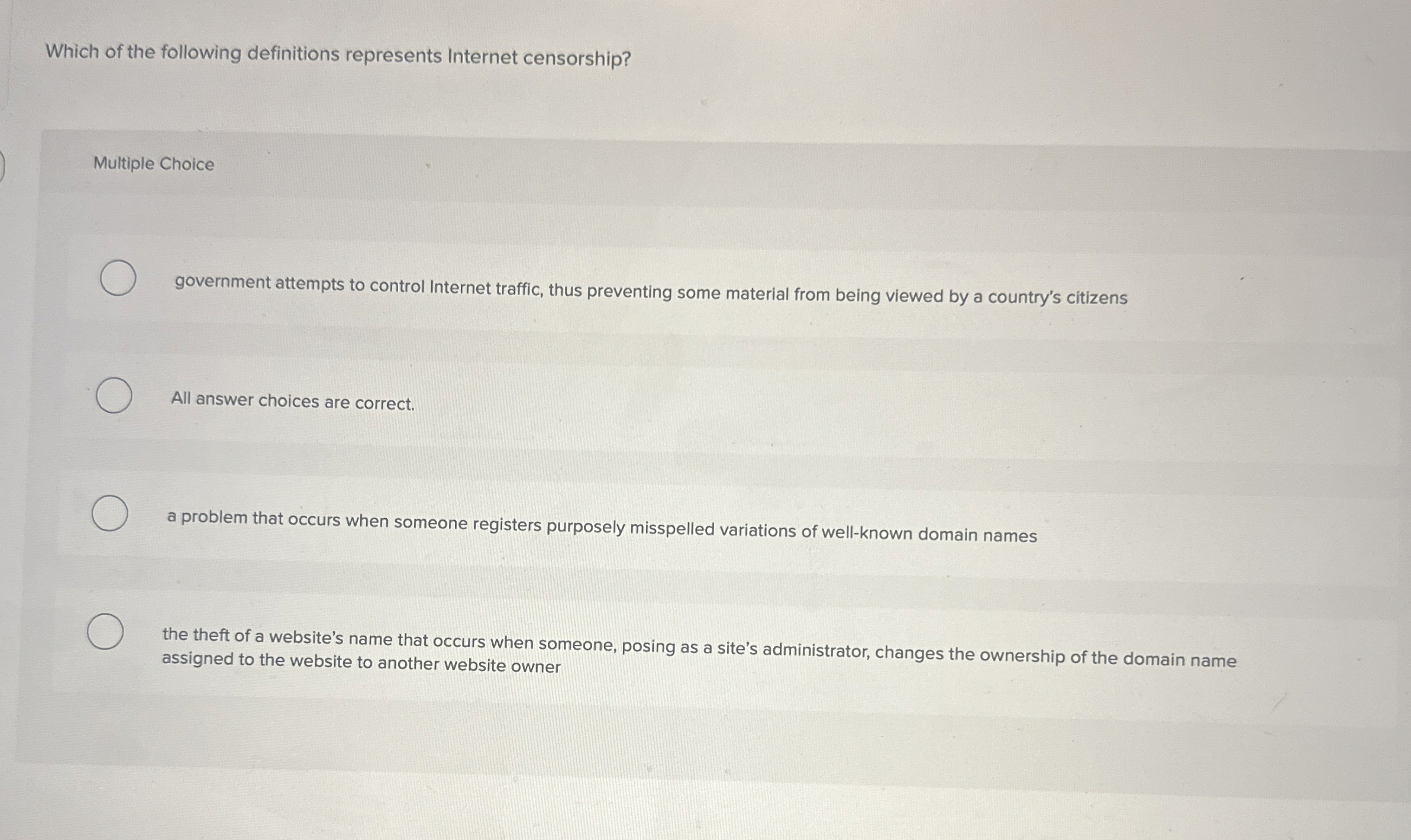 Which of the following definitions represents