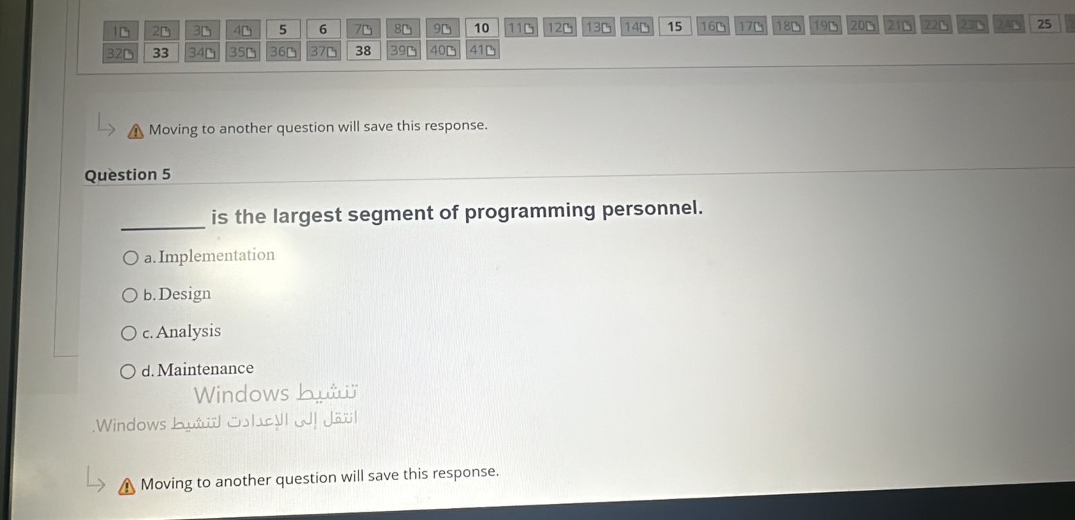 is the largest segment of programming personnel.
